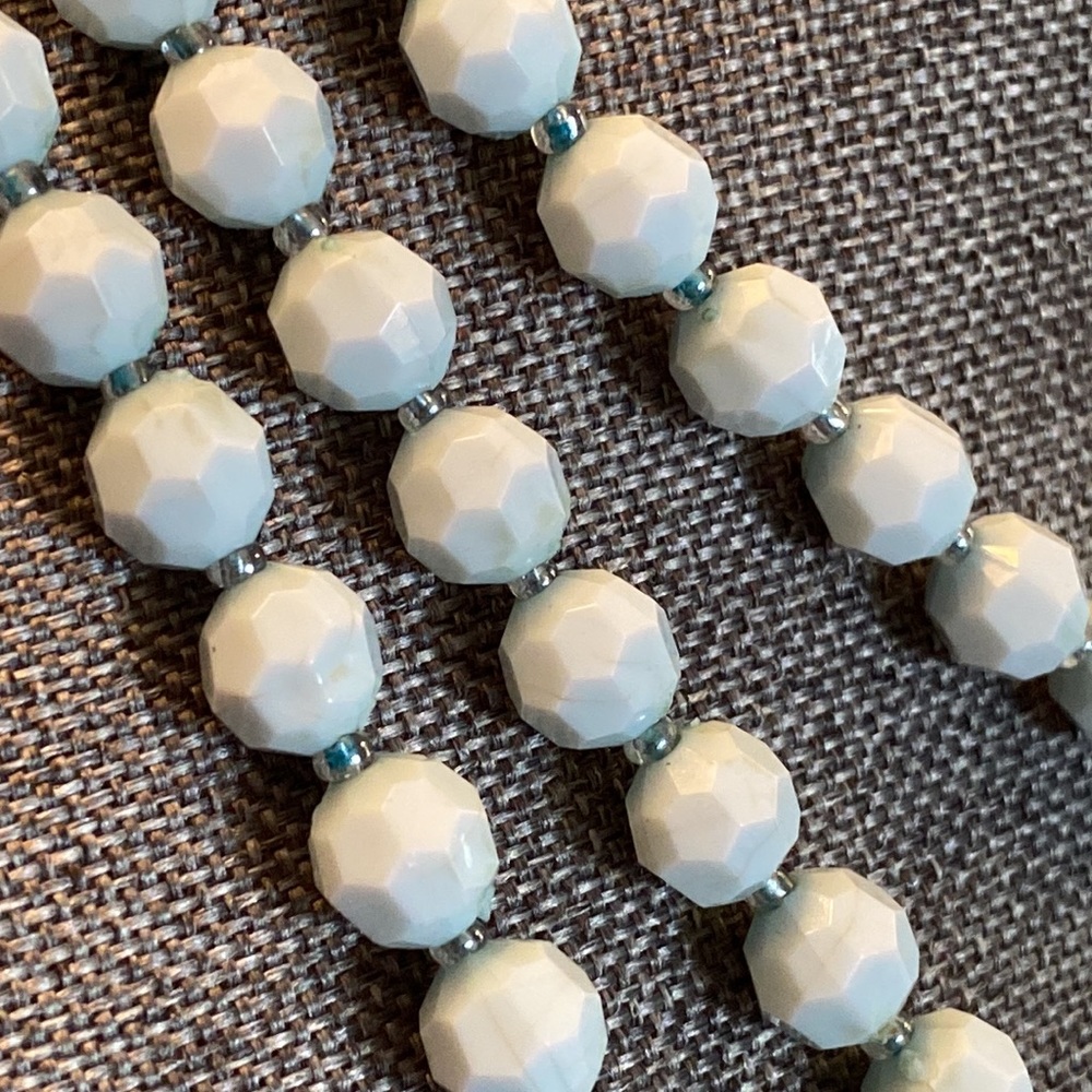 VTG Light Mint Multi-strand Beaded Necklace